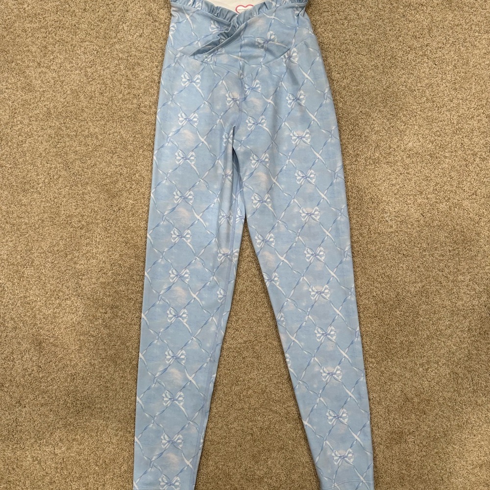 Beach Riot x Love Shack Fancy Blue High-Waisted Leggings